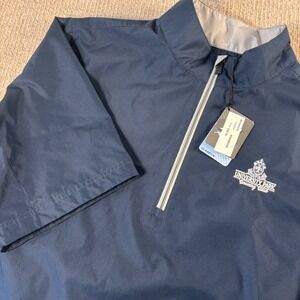 Ahead USA Navy Blue Short Sleeve Windbreaker Men's Size M University Park CC NWT